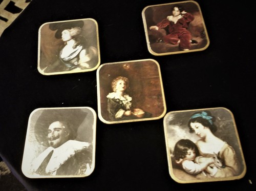 Vintage coaster mats gilt - vintage,